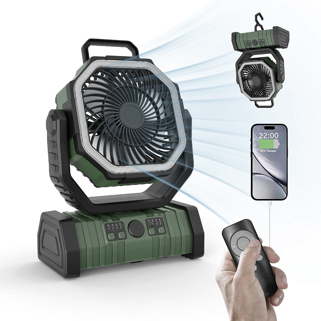 LED Camping Power Bank Fan